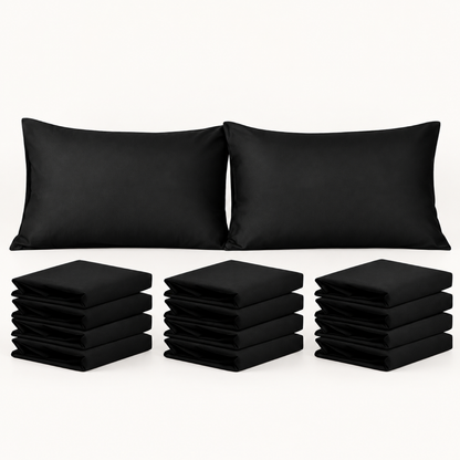 12-Pack Microfiber Pillowcases, Black — main