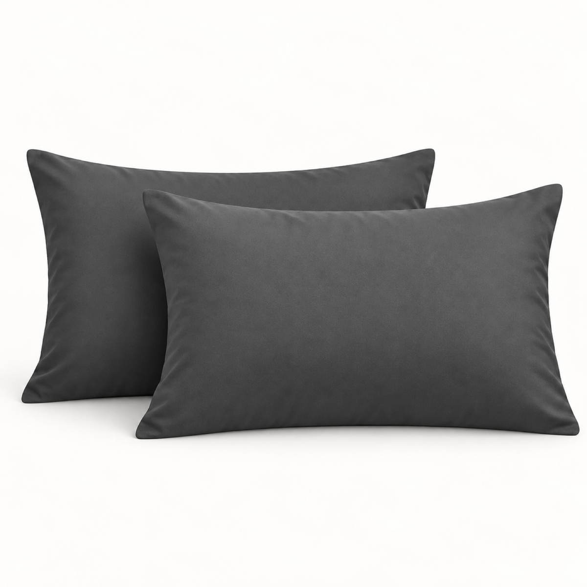 Microfiber Pillowcase Set of 2, Envelope Closure — Dark Grey