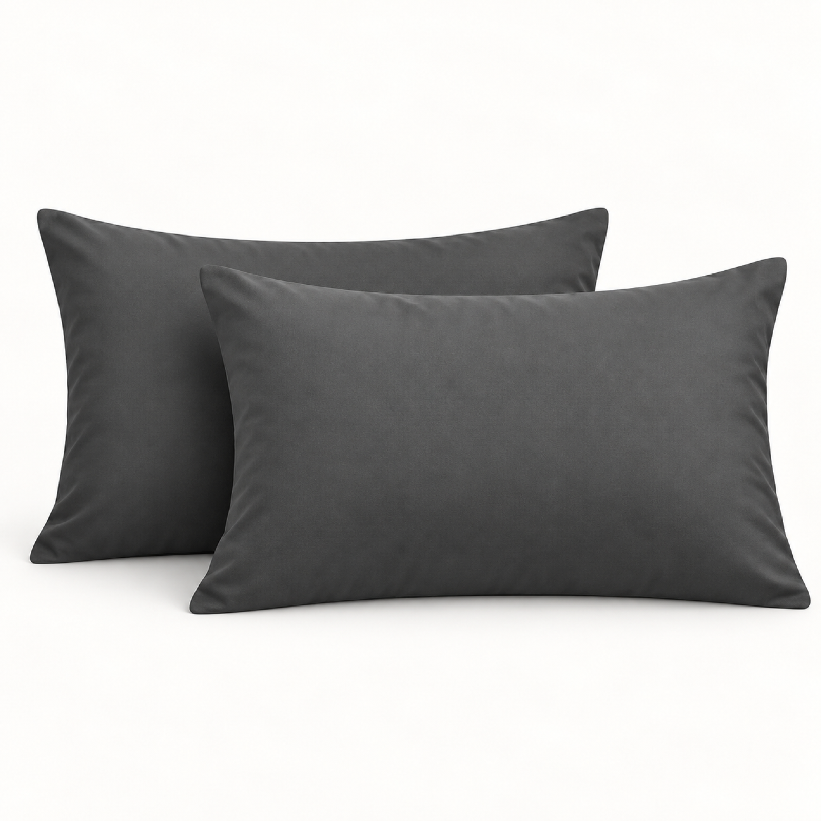 Microfiber Pillowcase Set of 2, Envelope Closure — Dark Grey