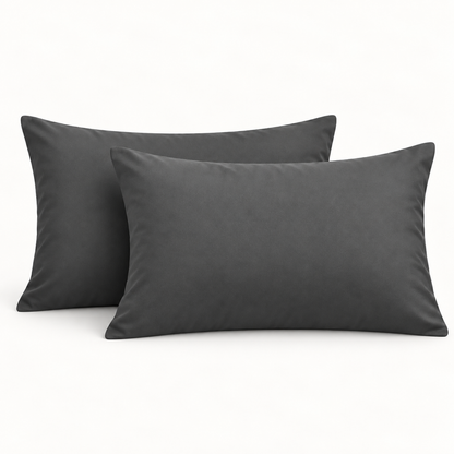 Microfiber Pillowcase Set of 2, Envelope Closure — Dark Grey