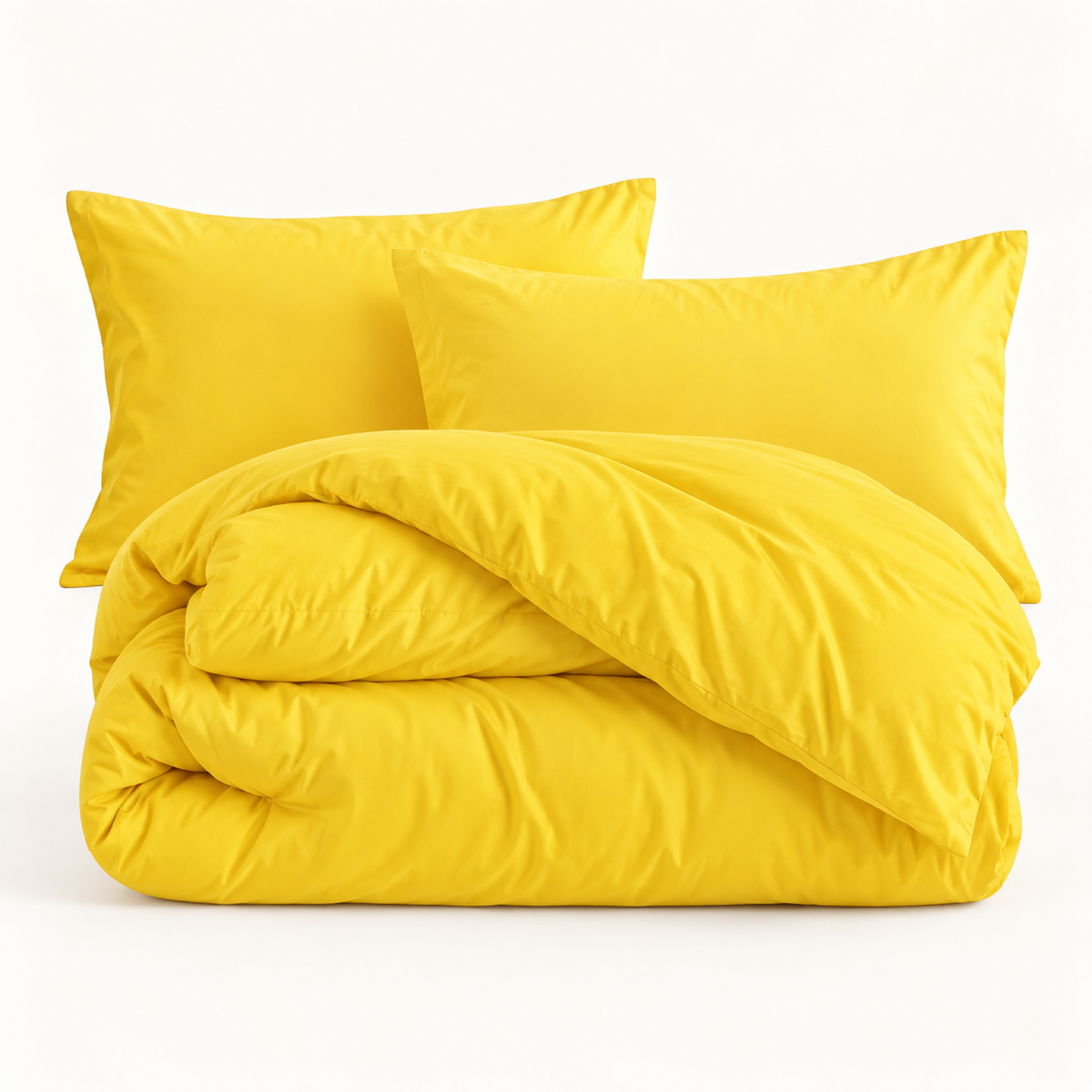 Solid Microfiber Duvet Cover Set, Yellow — main
