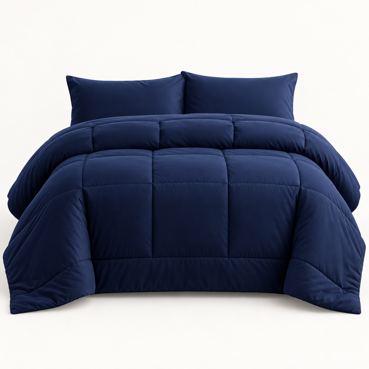 All-Season Down Alternative Comforter, Navy Blue — main