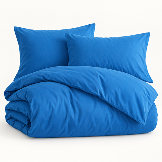 Solid Microfiber Duvet Cover Set, Azure Blue — main