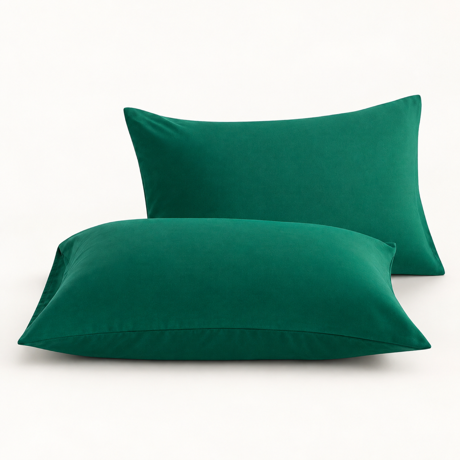 Microfiber Pillowcase Set of 2, Envelope Closure — Dark Green