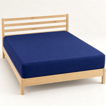 Deep Pocket Microfiber Fitted Sheet, Navy Blue — main