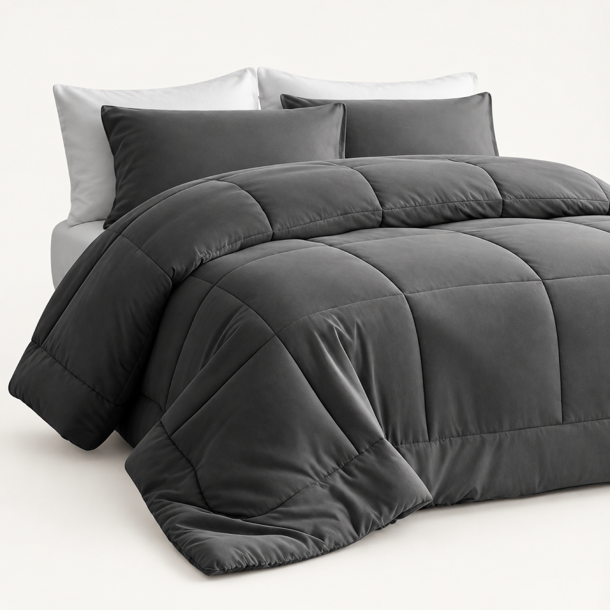 All-Season Down Alternative Comforter, Dark Grey — main