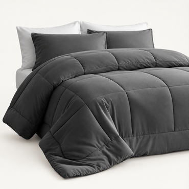 All-Season Down Alternative Comforter, Dark Grey — main
