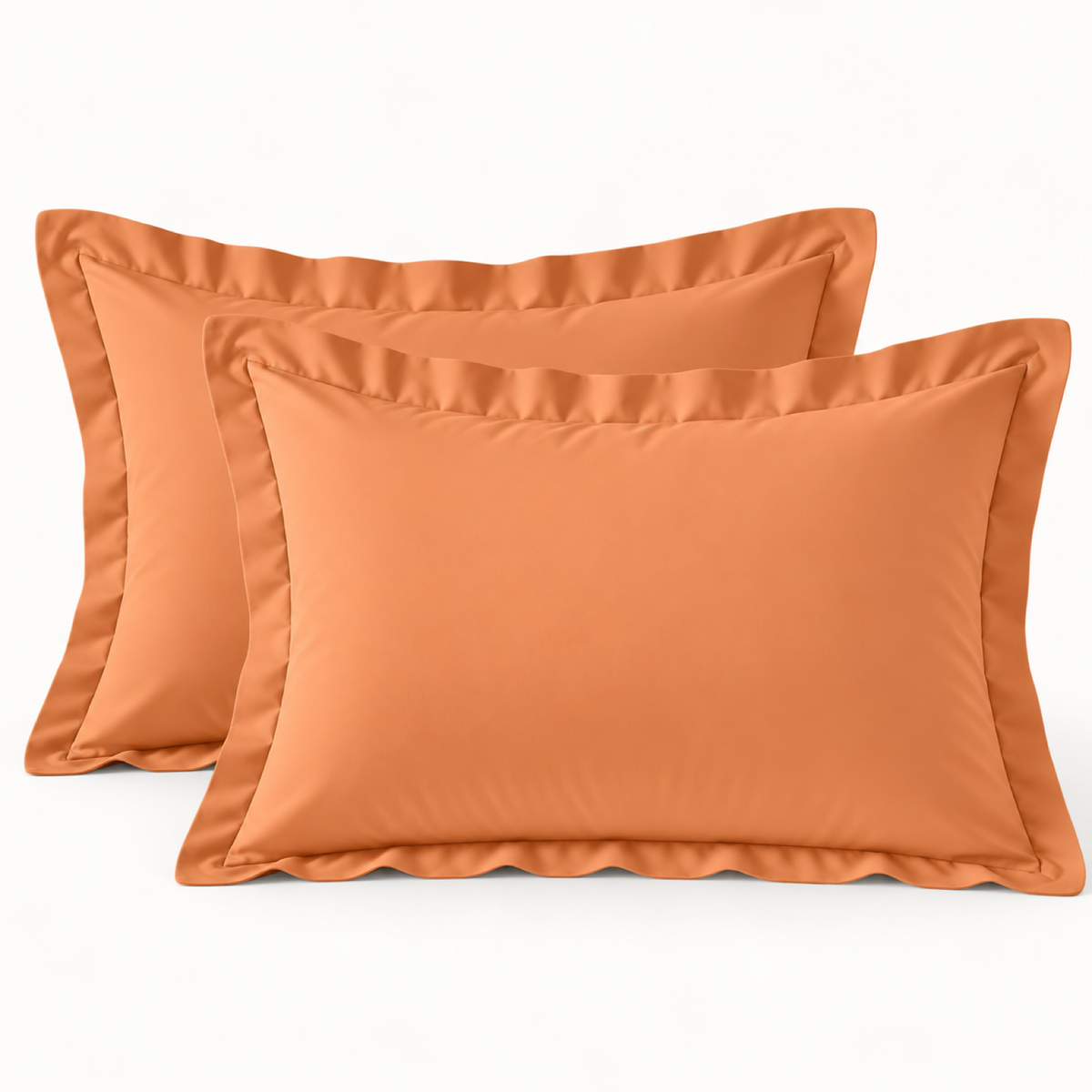 Brushed Microfiber Pillow Shams, Set of 2 — Salmon