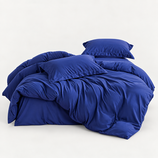Solid Microfiber Duvet Cover Set, Royal Blue — main