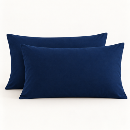 Microfiber Pillowcase Set of 2, Envelope Closure — Navy