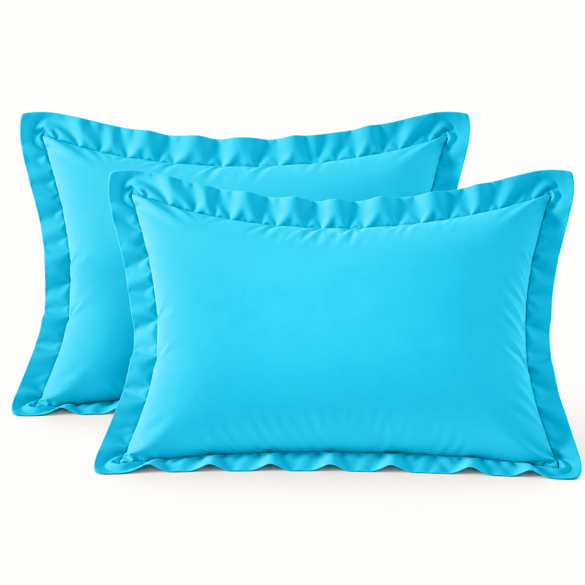 Brushed Microfiber Pillow Shams, Set of 2 — Sky Blue