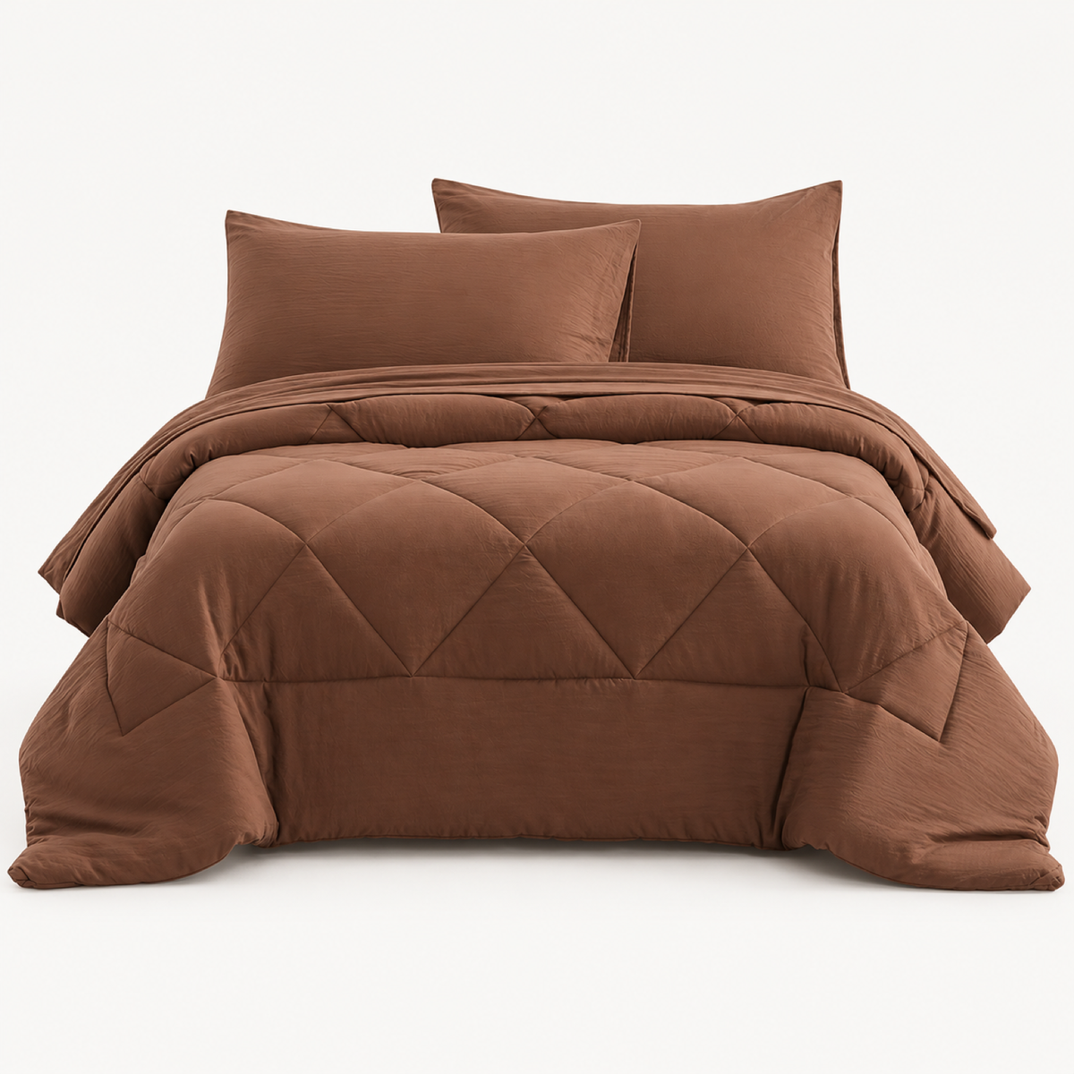 Microfiber Comforter Set with Sheets, Chestnut Brown — main