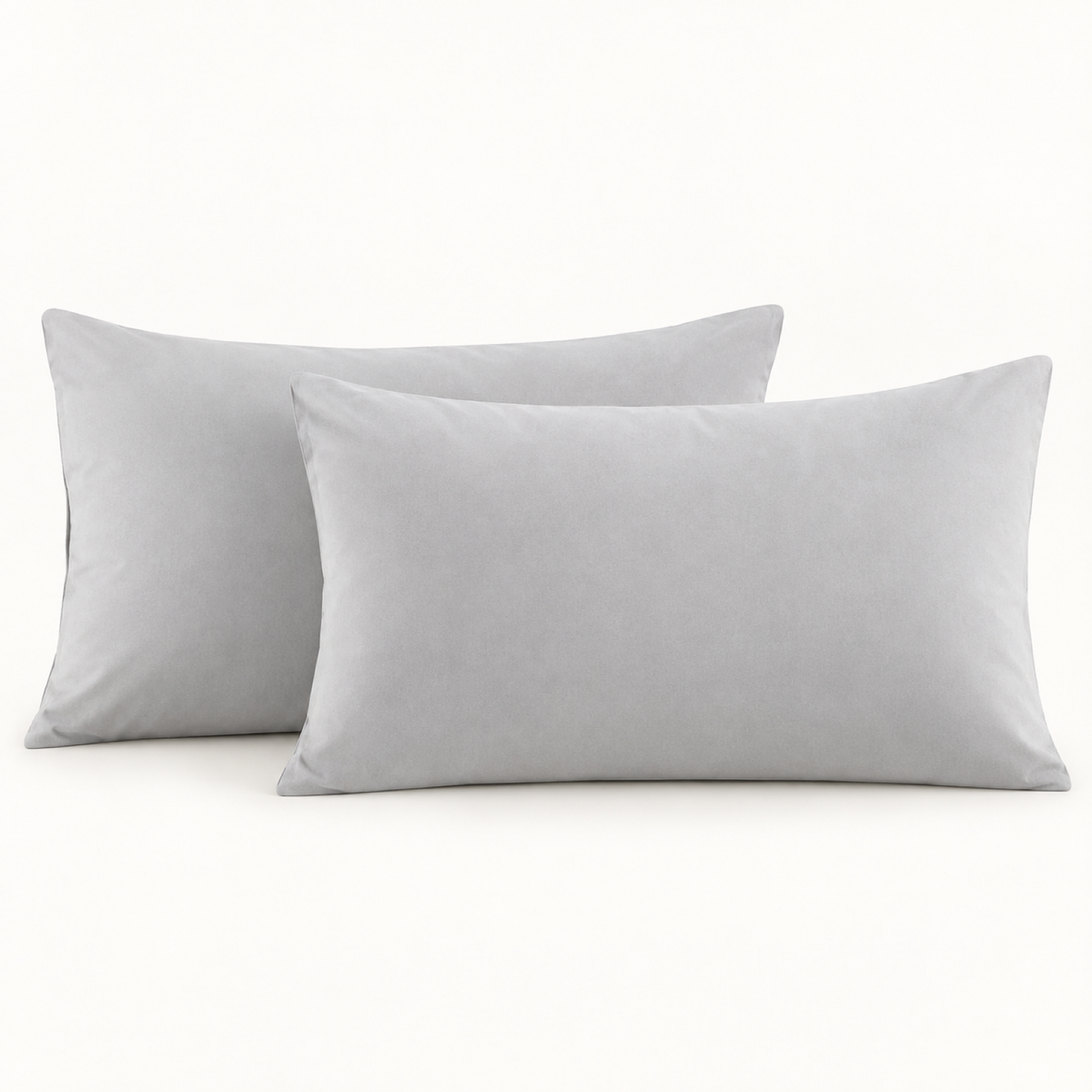 Microfiber Pillowcase Set of 2, Envelope Closure — Light Grey