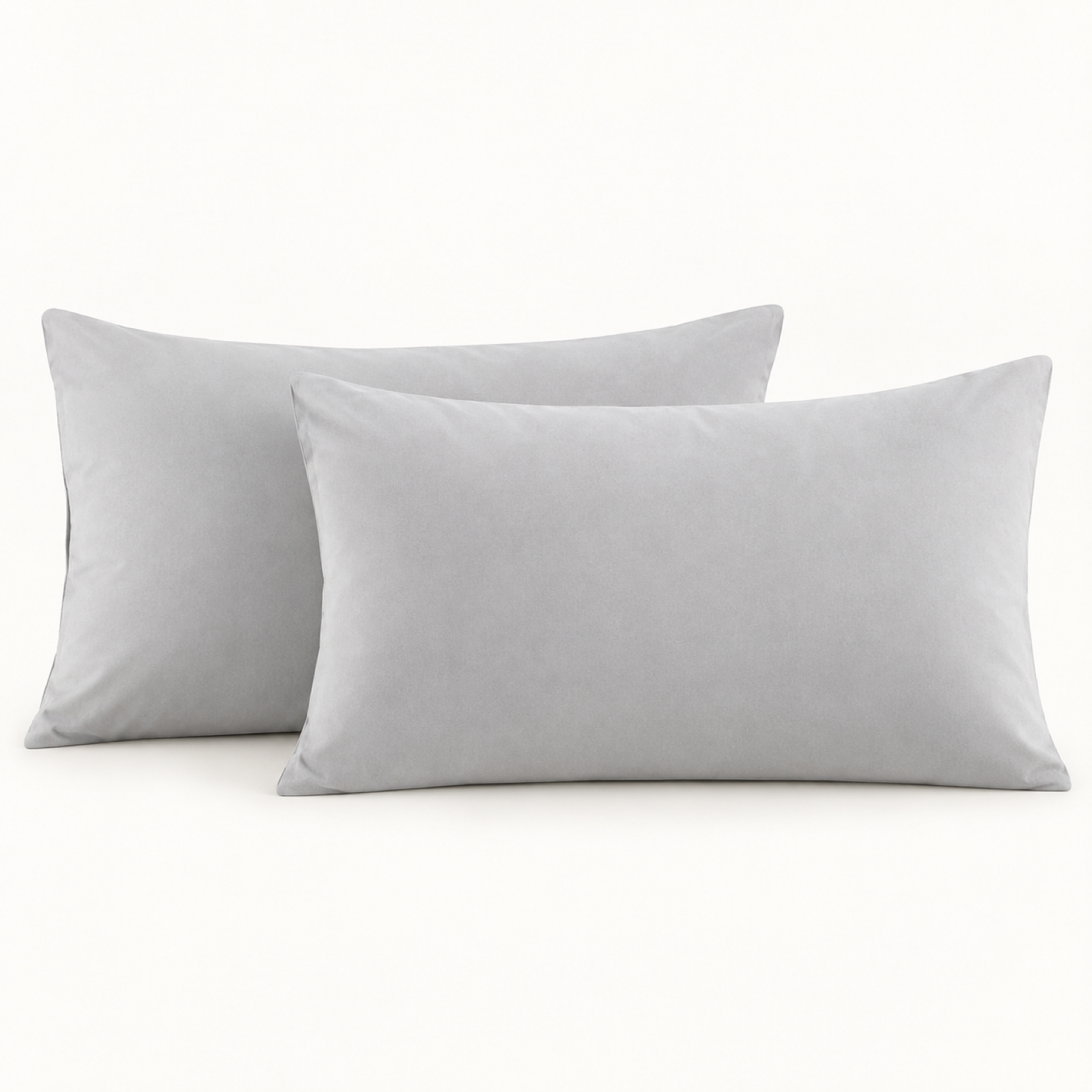 Microfiber Pillowcase Set of 2, Envelope Closure — Light Grey