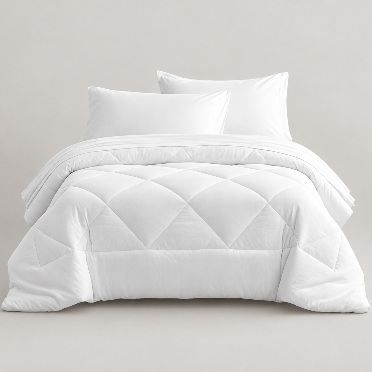 Microfiber Comforter Set with Sheets, White — main