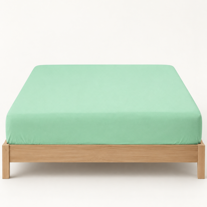 Deep Pocket Microfiber Fitted Sheet, Mint Green — main