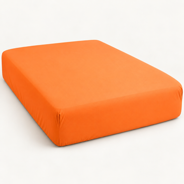Deep Pocket Microfiber Fitted Sheet, Orange — main