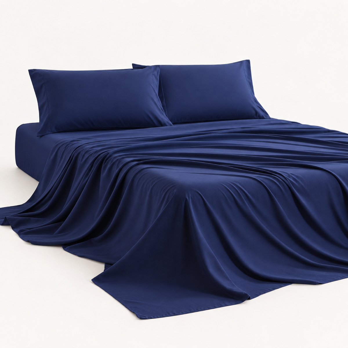 Soft-Touch Microfiber Sheet Set, Navy Blue — main