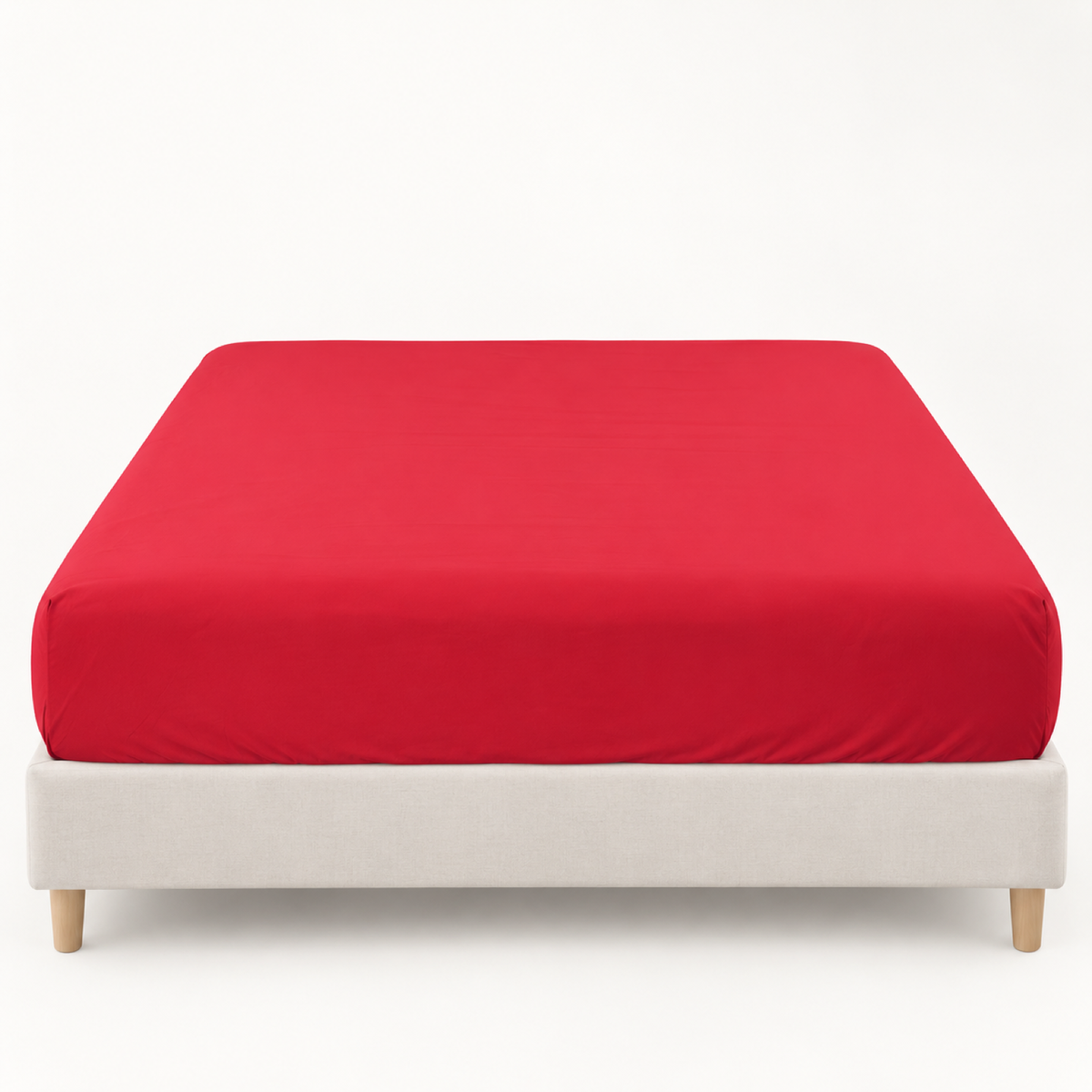 Deep Pocket Microfiber Fitted Sheet, Cherry Red — main