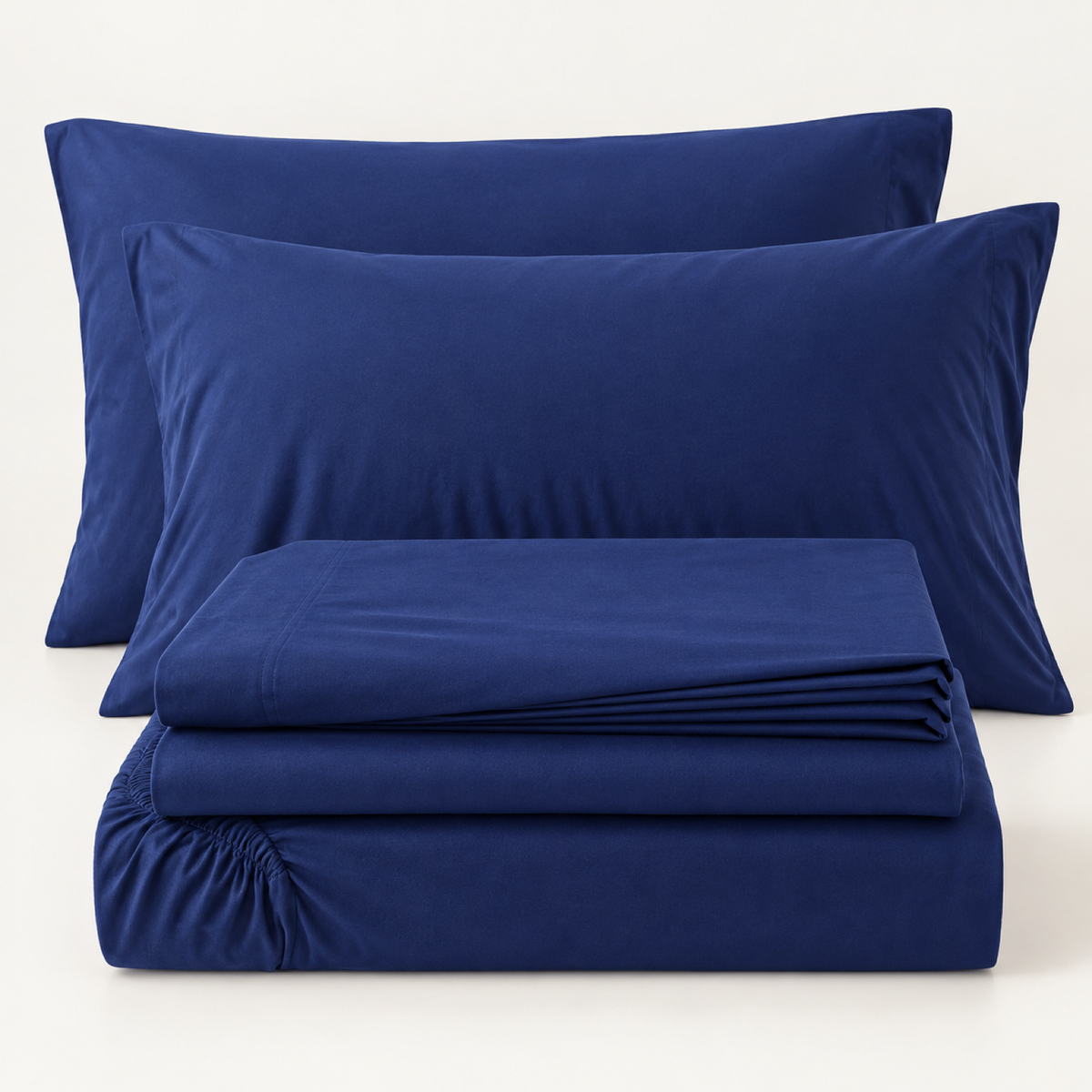 Deep Pocket Microfiber Sheet Set, Navy Blue — main