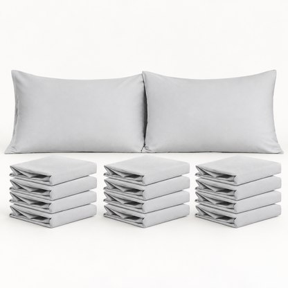 12-Pack Microfiber Pillowcases, Light Grey — main