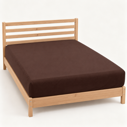 Deep Pocket Microfiber Fitted Sheet, Chocolate Brown — main