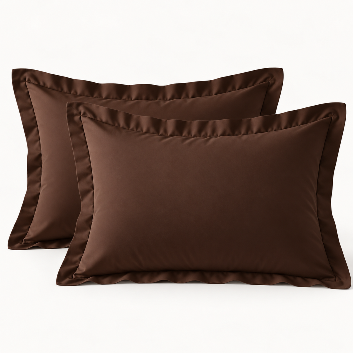 Brushed Microfiber Pillow Shams, Set of 2 — Chocolate