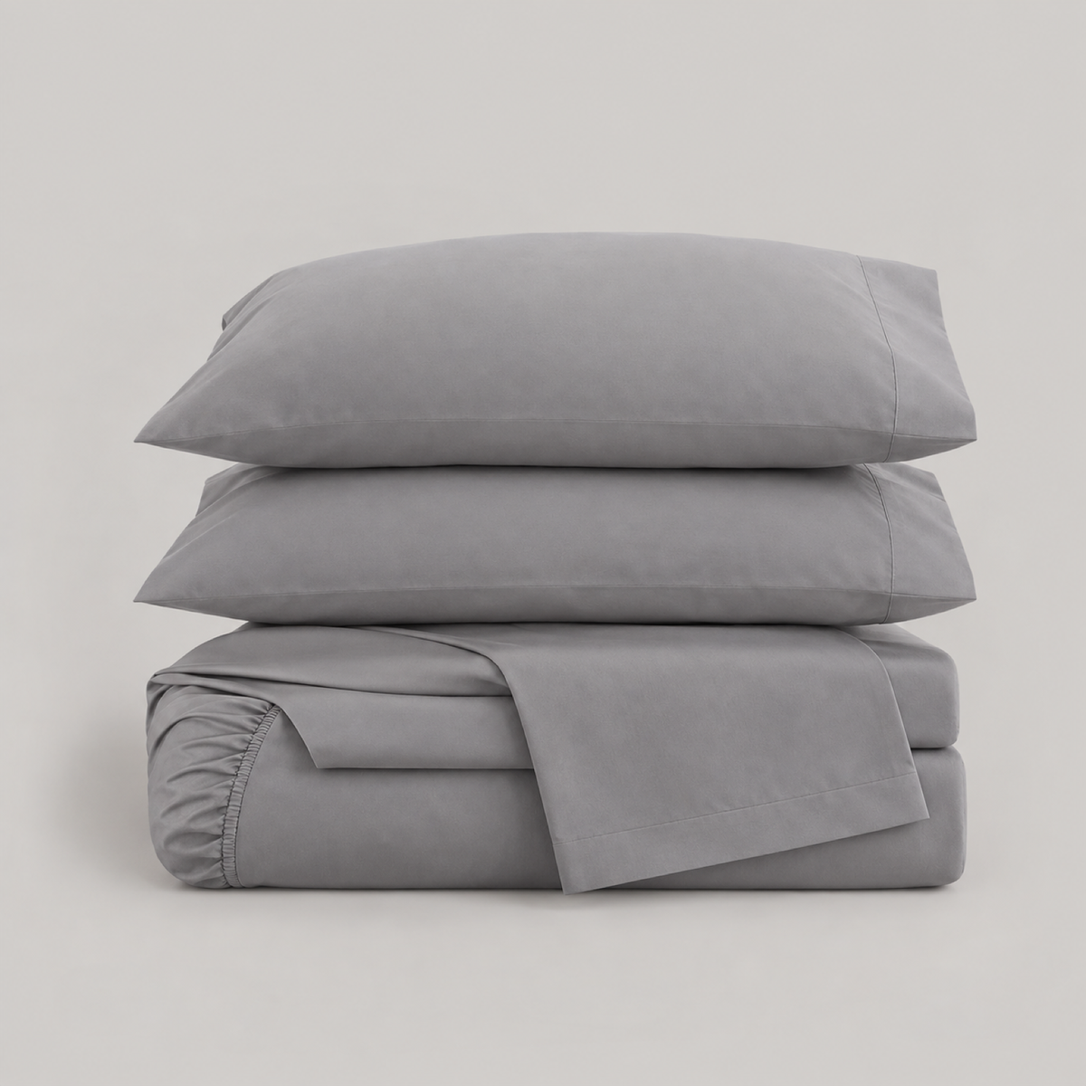 Soft-Touch Microfiber Sheet Set, Light Grey — main