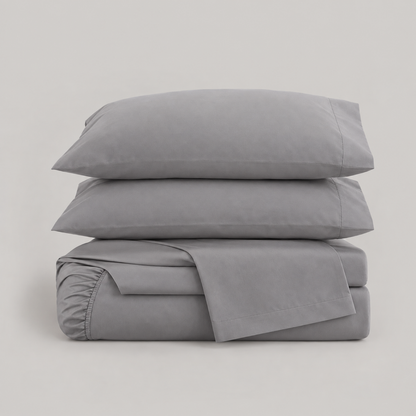 Soft-Touch Microfiber Sheet Set, Light Grey — main
