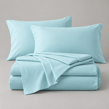 Soft-Touch Microfiber Sheet Set, Aqua — main