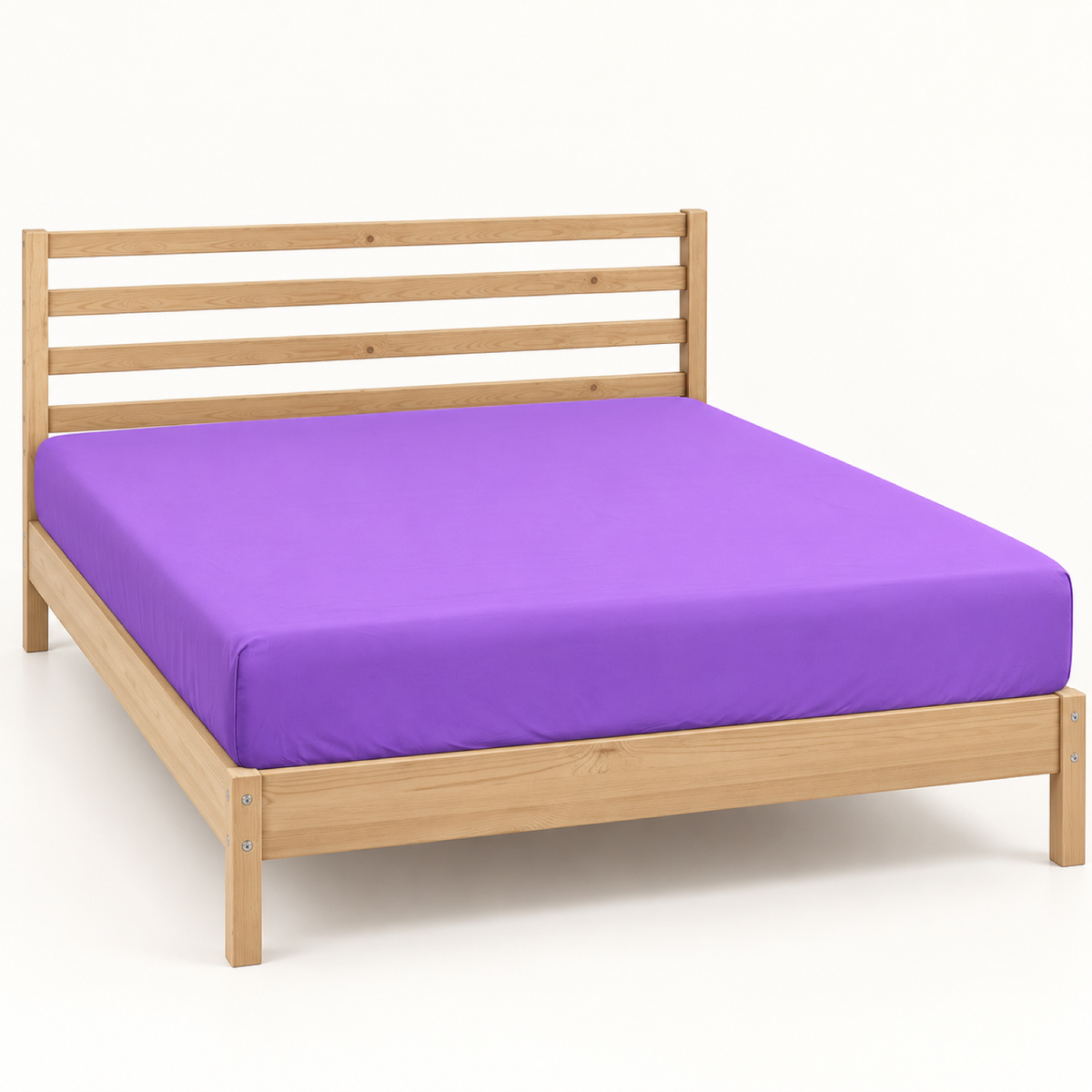 Deep Pocket Microfiber Fitted Sheet, Purple — main