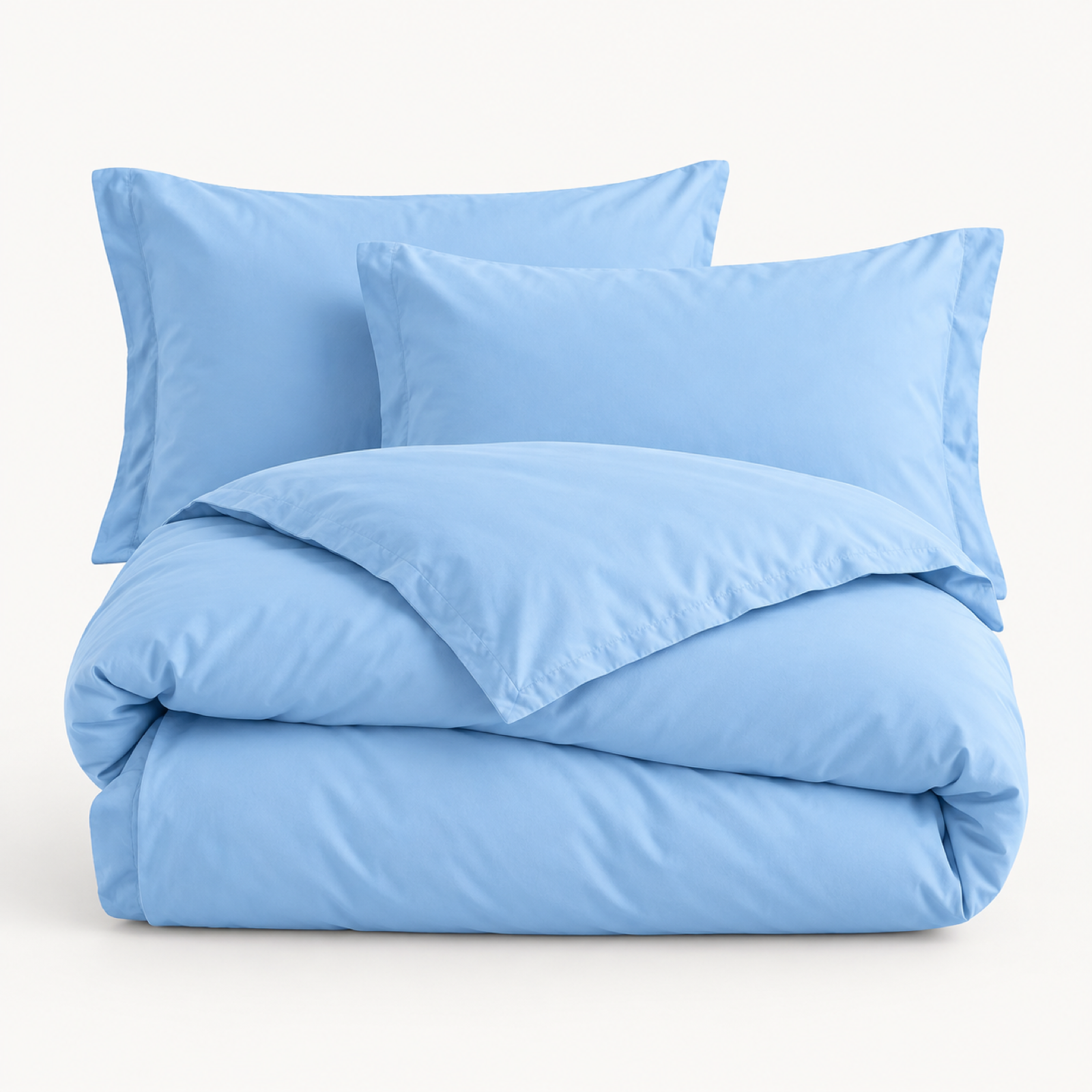 Solid Microfiber Duvet Cover Set, Sky Blue — main