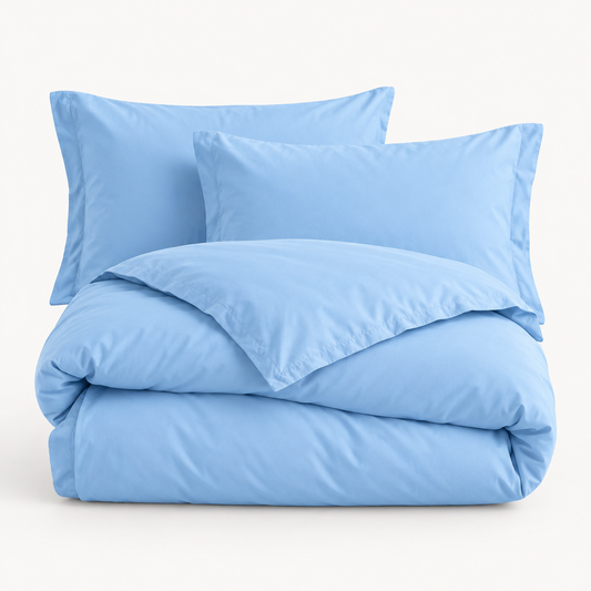 Solid Microfiber Duvet Cover Set, Sky Blue — main
