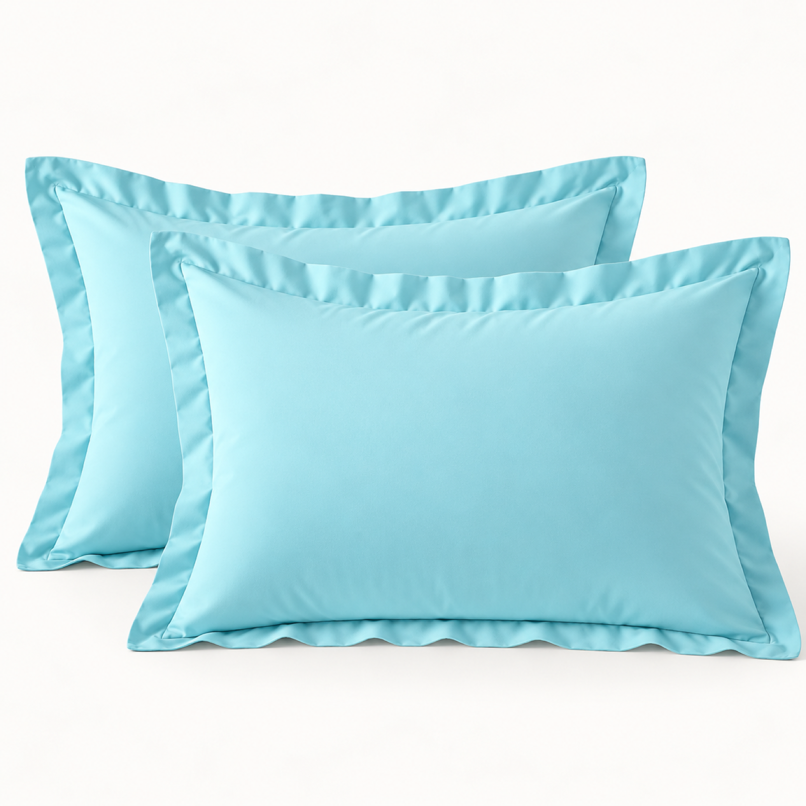 Brushed Microfiber Pillow Shams, Set of 2 — Light Blue