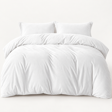 3-Piece Velvet Duvet Cover Set, White — main