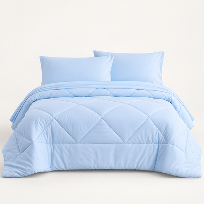 Microfiber Comforter Set with Sheets, Light Blue — main