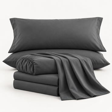 Soft-Touch Microfiber Sheet Set, Charcoal Grey — main