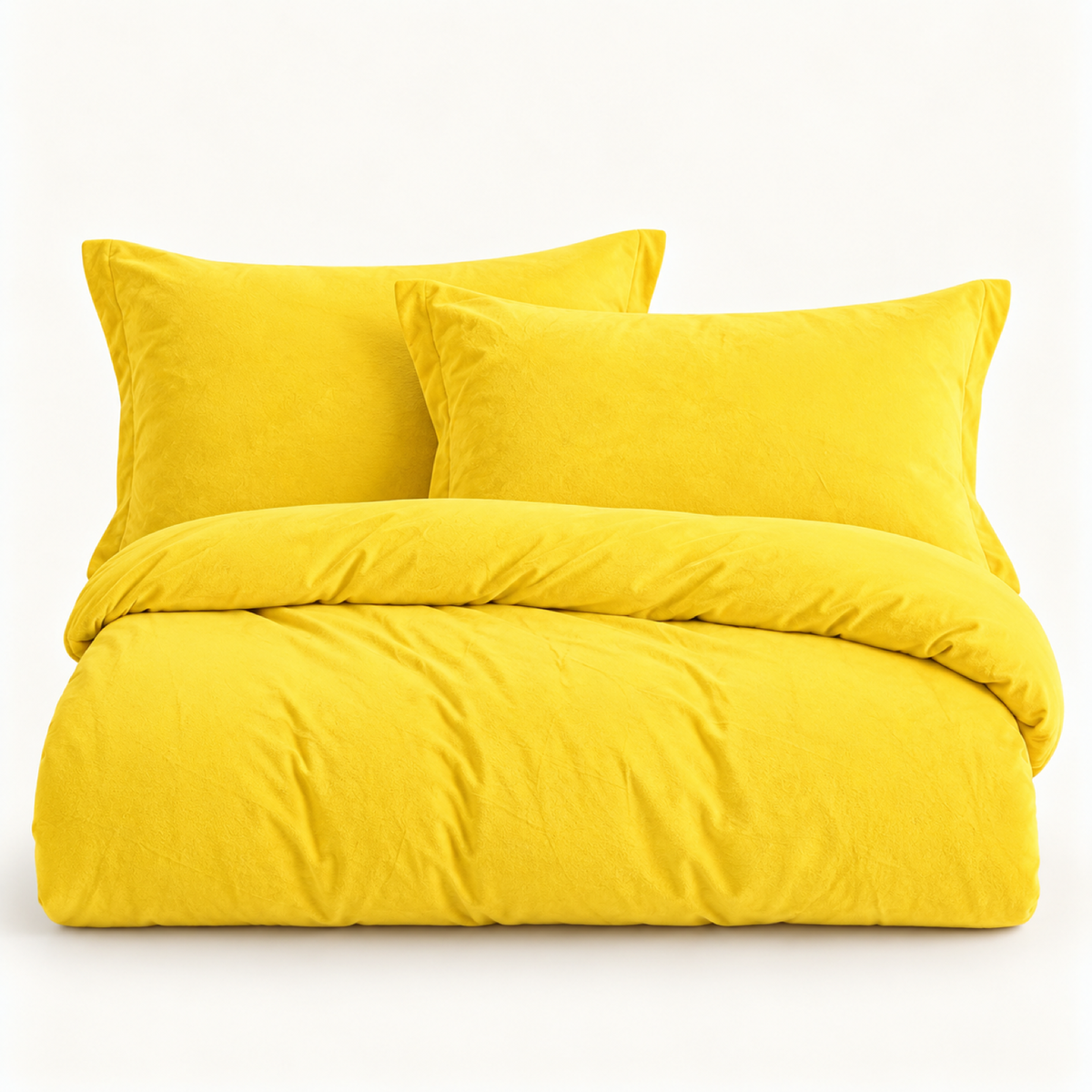 Velvet 3-Piece Duvet Cover Set, Yellow — main