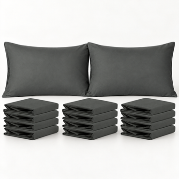 12-Pack Microfiber Pillowcases, Charcoal Grey — main