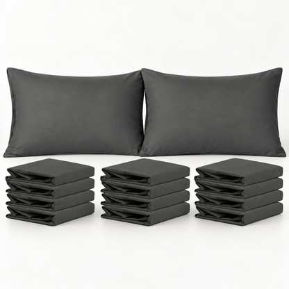 12-Pack Microfiber Pillowcases, Charcoal Grey — main