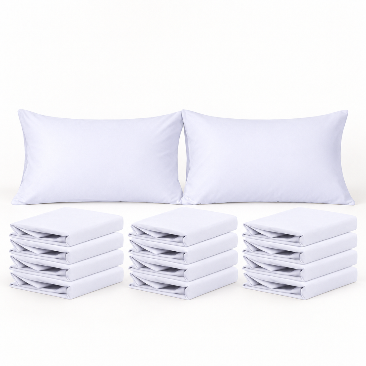 12-Pack Microfiber Pillowcases, White — main