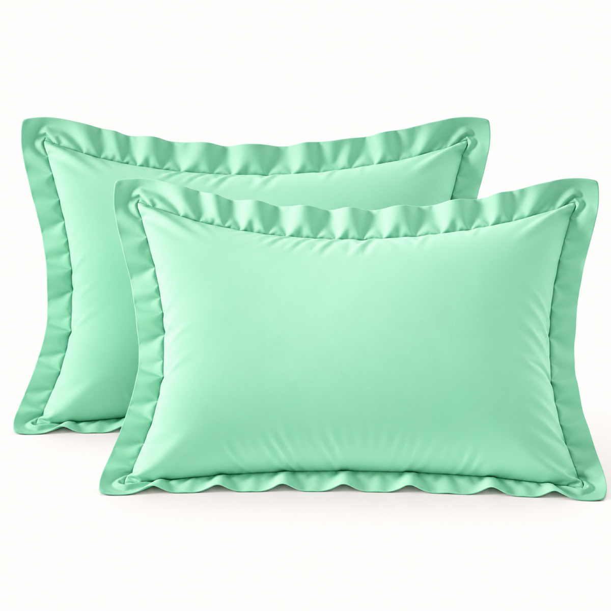 Brushed Microfiber Pillow Shams, Set of 2 — Mint Green