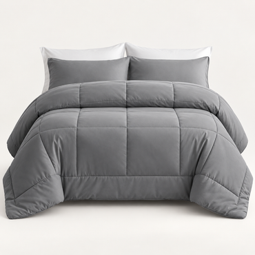 All-Season Down Alternative Comforter, Smoke Grey — main