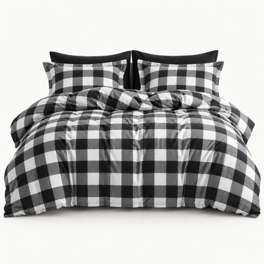 Buffalo Check Duvet Cover Set, Black & White — main