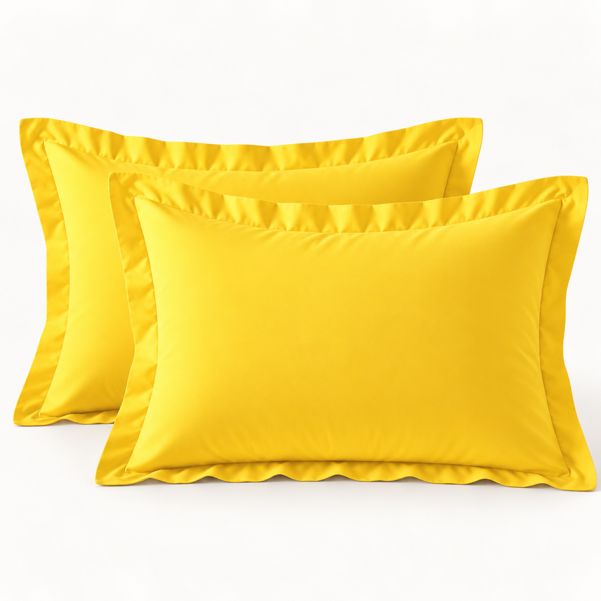 Brushed Microfiber Pillow Shams, Set of 2 — Yellow