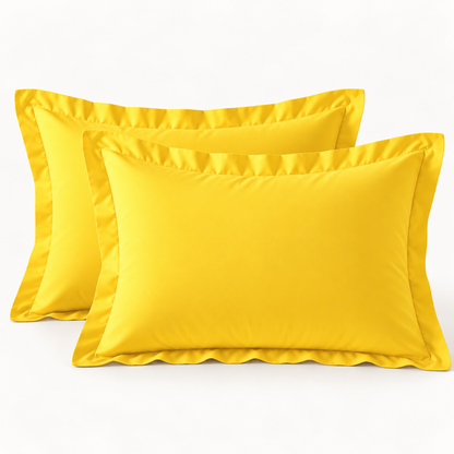 Brushed Microfiber Pillow Shams, Set of 2 — Yellow