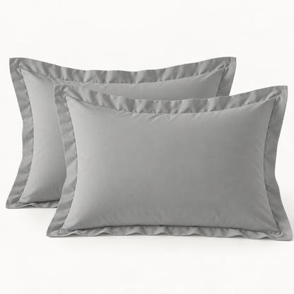 Brushed Microfiber Pillow Shams, Set of 2 — Smoke Grey