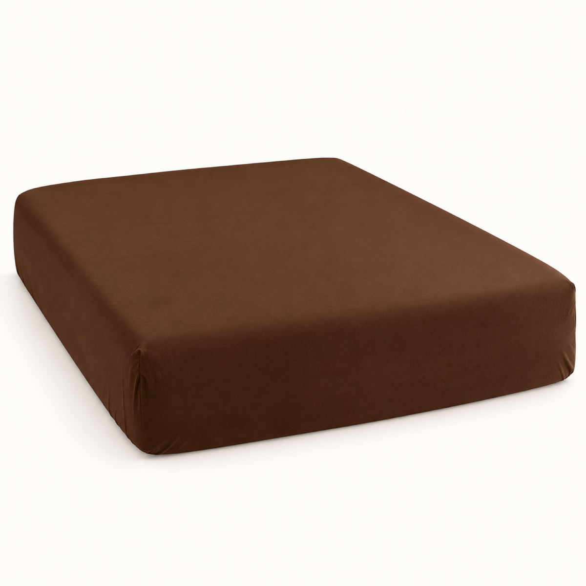 Deep Pocket Microfiber Fitted Sheet, Coffee Brown — main