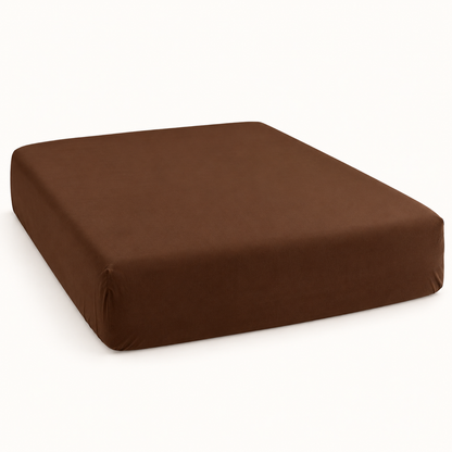 Deep Pocket Microfiber Fitted Sheet, Coffee Brown — main