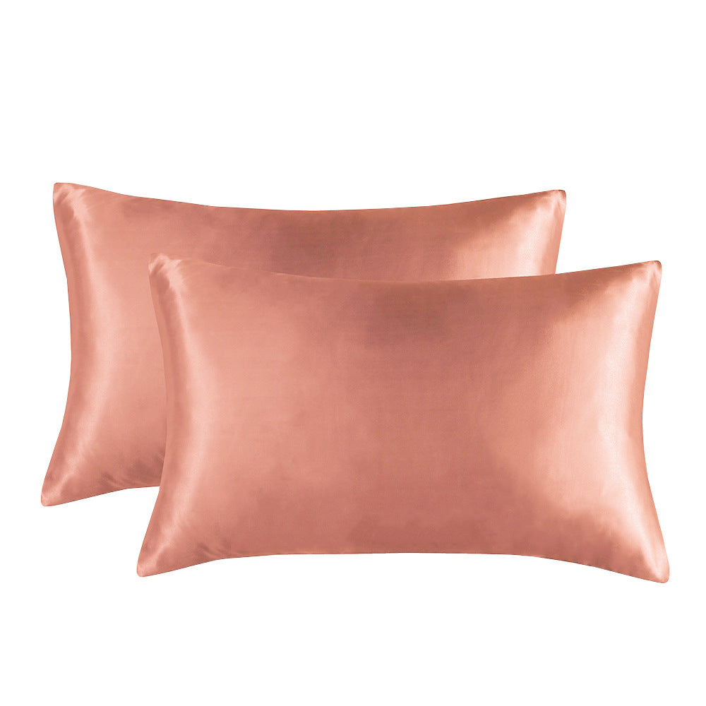 Imitation Silk Pillowcase - Solid Color - Calm Cloud Bedding